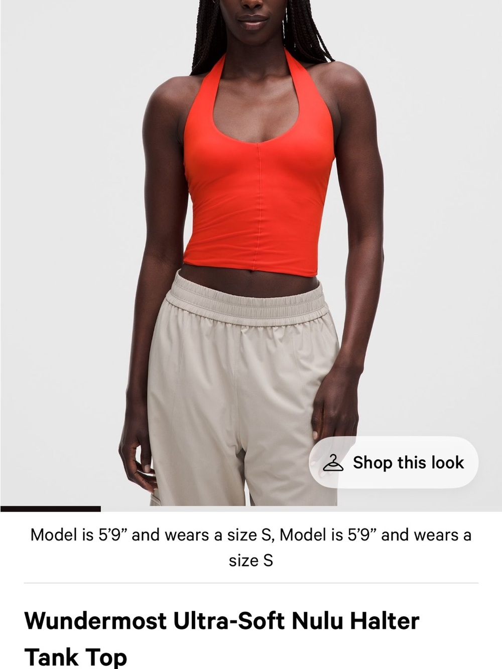 lululemon athletica red halter tank top